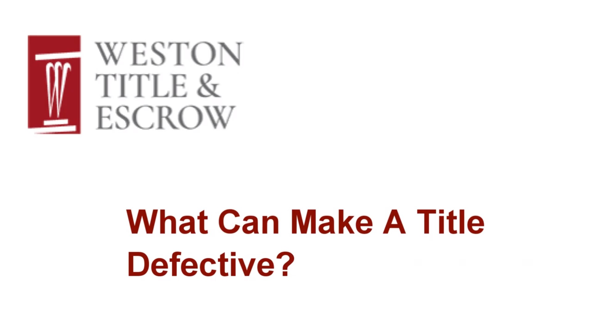 What Can Make A Title Defective?