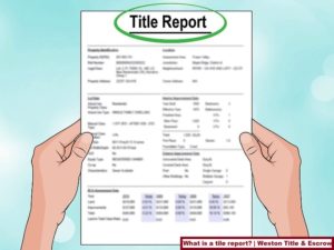 What is a title report?
