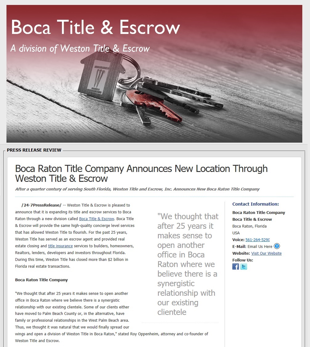 Title company Boca Raton